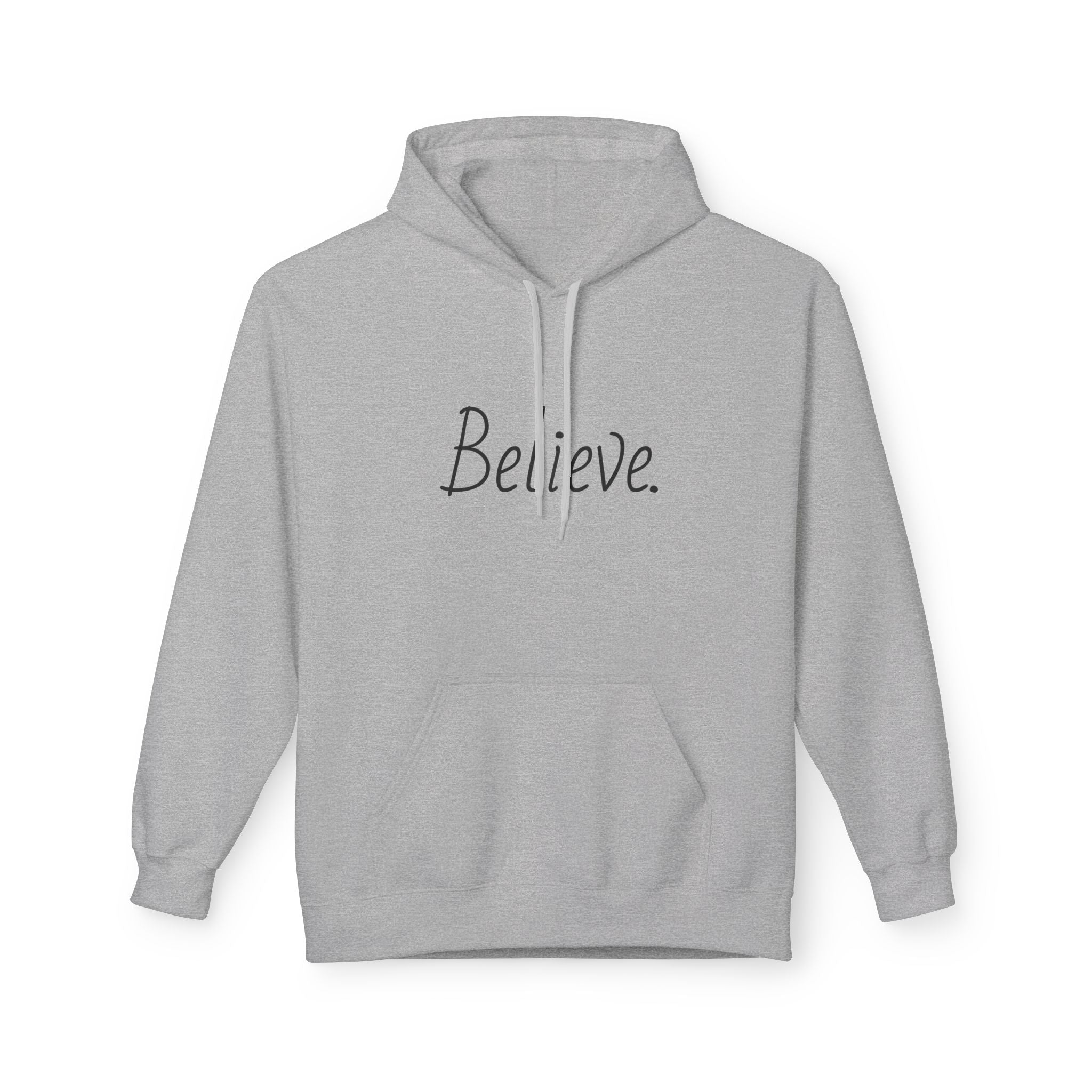 Believe Minimalist Hoodie — Inspirational Script Pullover This hoodie whispers quiet confidence. The simple "believe" on the chest feels like a small, steady reminder you can pull over when the day...
