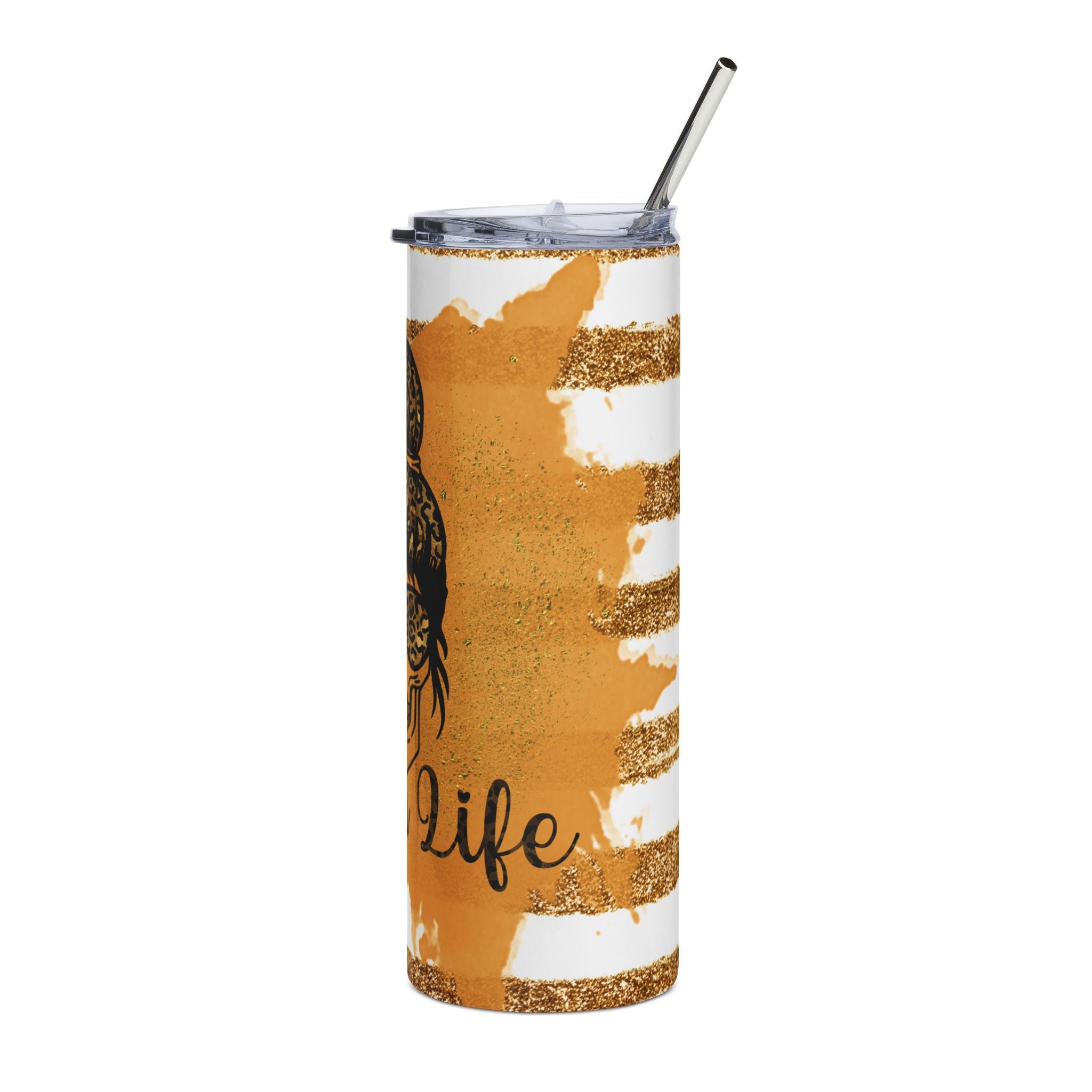 Skull Mom Messy Bun Stainless Steel Tumbler 20oz