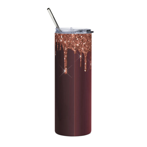 20oz Stainless Steel Tumbler — LV-Inspired Luxury Logo Design