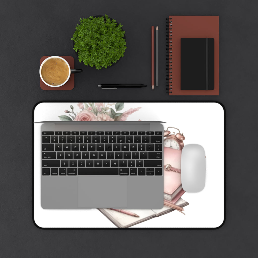 Pretty in Pink Desk Mat is a vibrant and stylish addition to your workspace. It provides a supportive surface for writing, typing, or crafting.