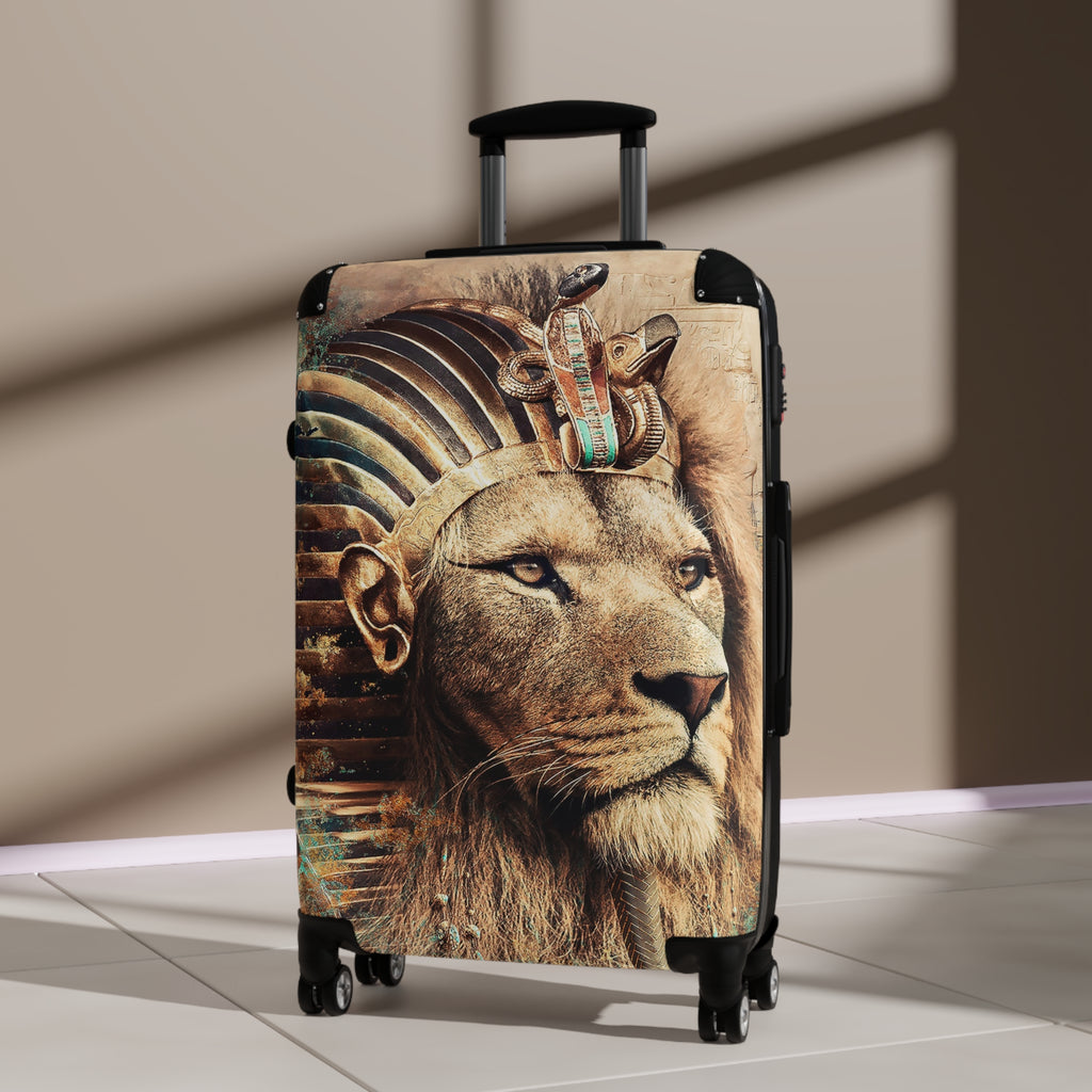 Pharaoh Lion Suitcase — Egyptian-Inspired Luggage with Regal Lion Design