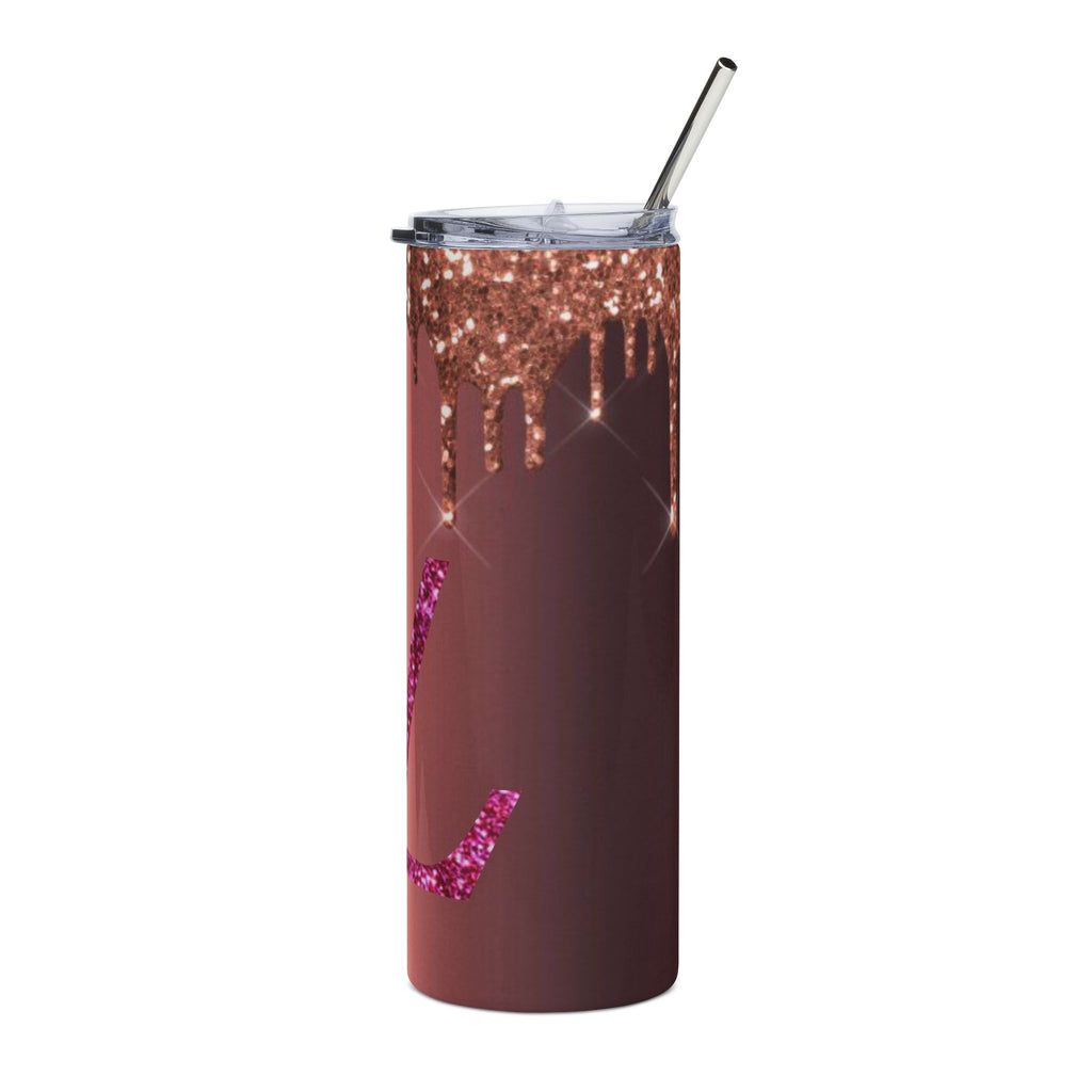 20oz Stainless Steel Tumbler — LV-Inspired Luxury Logo Design