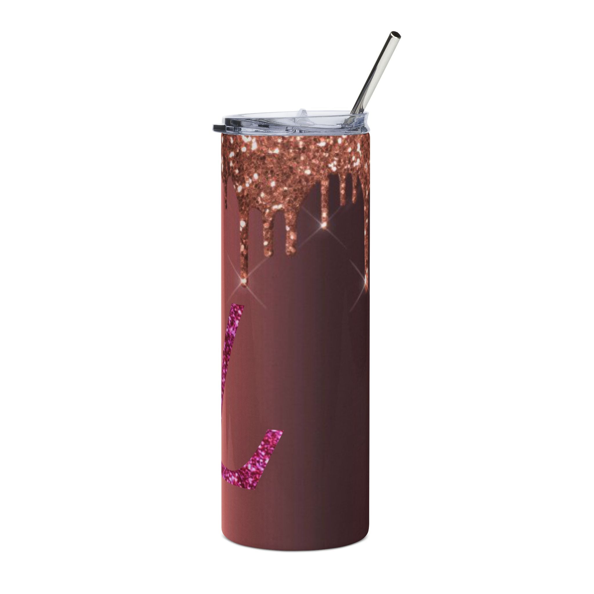 20oz Stainless Steel Tumbler — LV-Inspired Luxury Logo Design