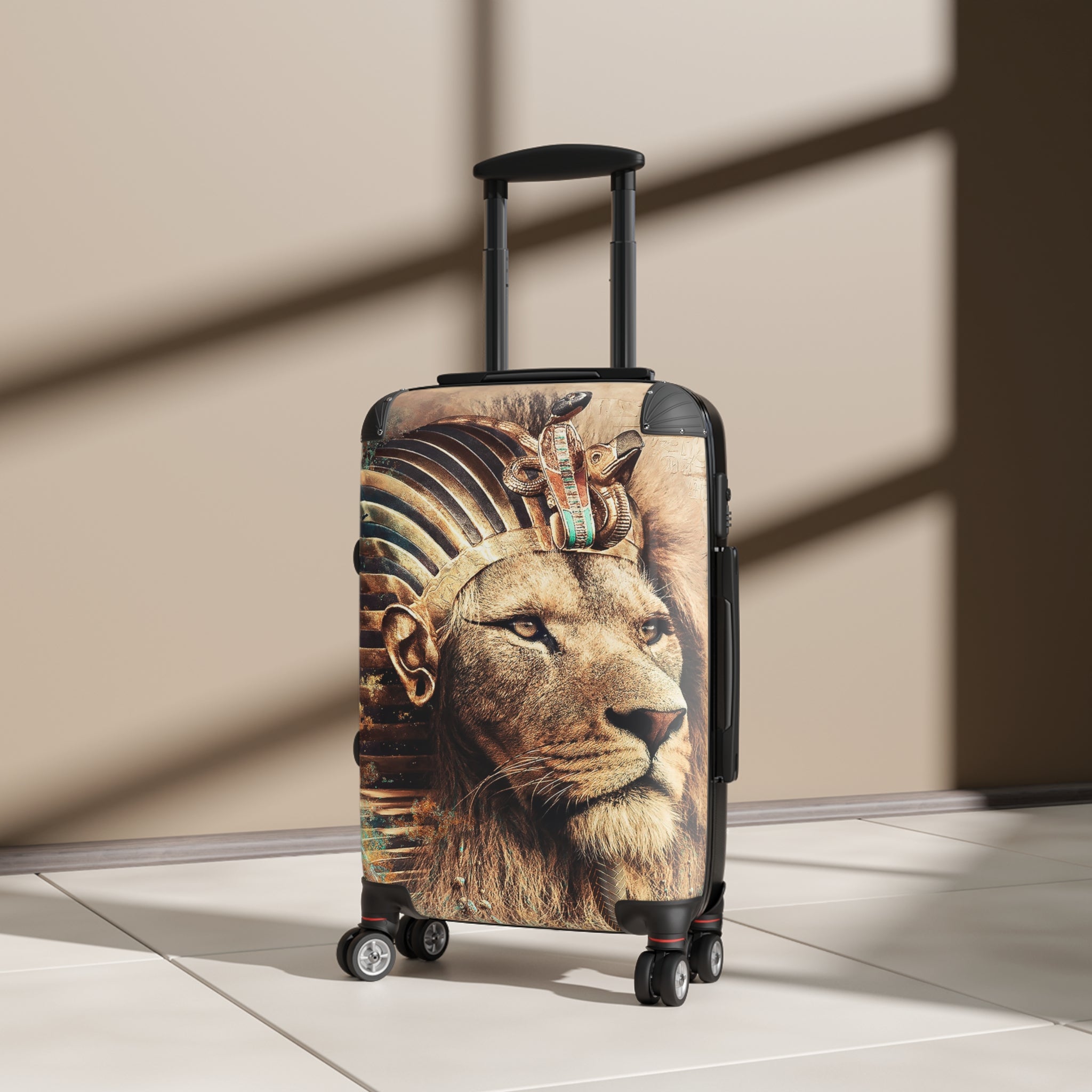 Pharaoh Lion Suitcase — Egyptian-Inspired Luggage with Regal Lion Design