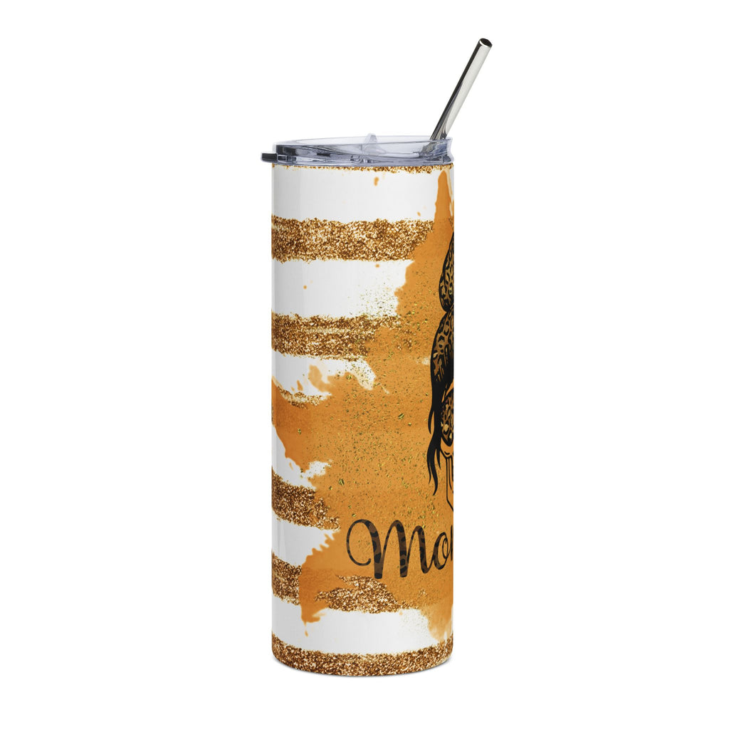 Skull Mom Messy Bun Stainless Steel Tumbler 20oz